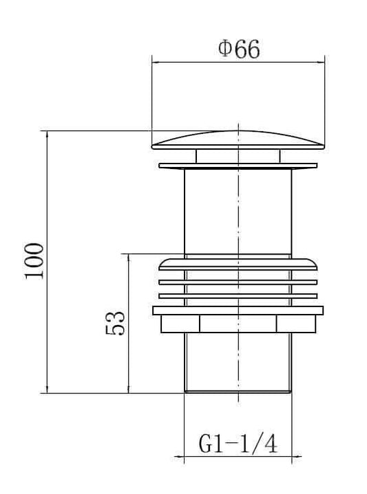 Ideal Slotted Basin Waste Full Dome - Brushed Brass
