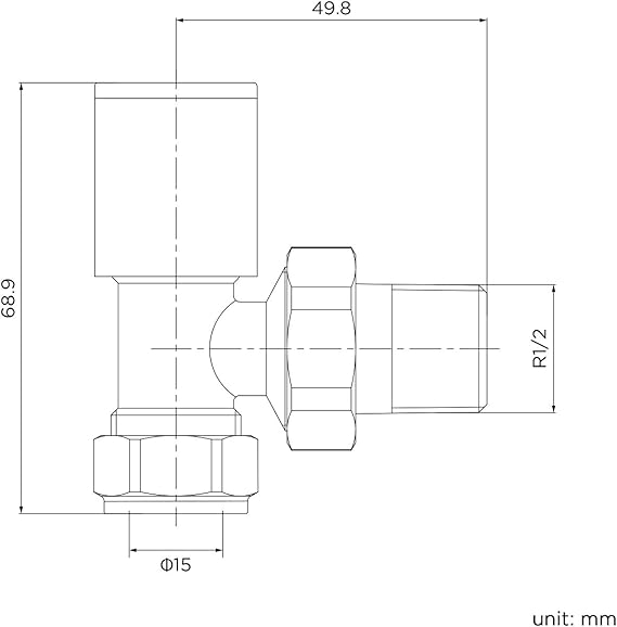 Prima Radiator Valve Pair Angled Round (Anthracite)