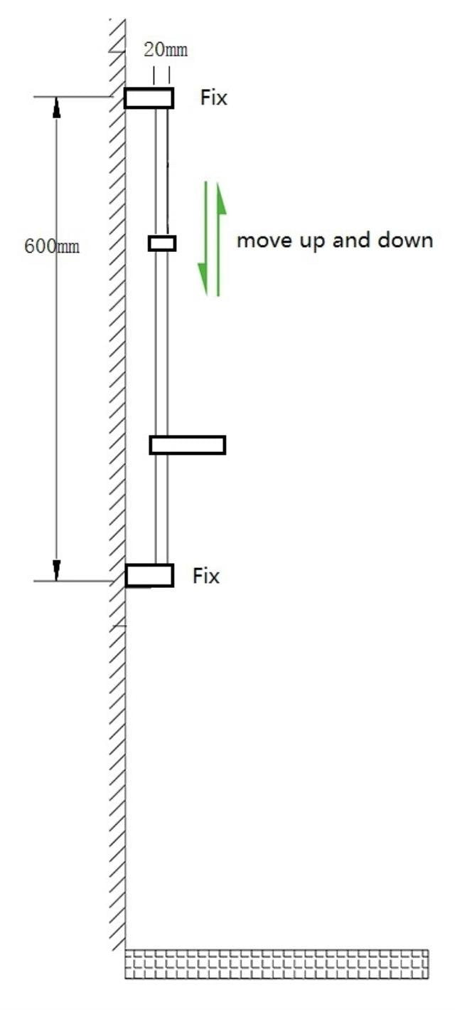 Cubix Square Shower Rail kit with soap dish - Chrome