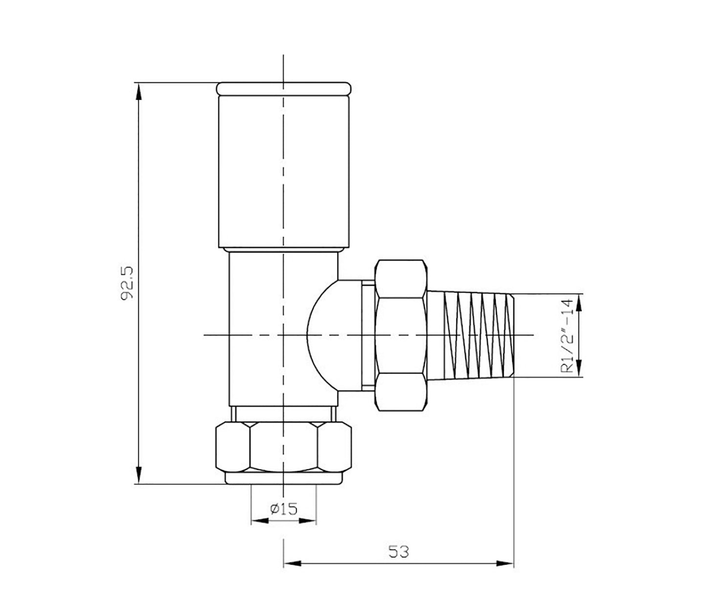 Prima Radiator Valve Pair Angled Round (Chrome)