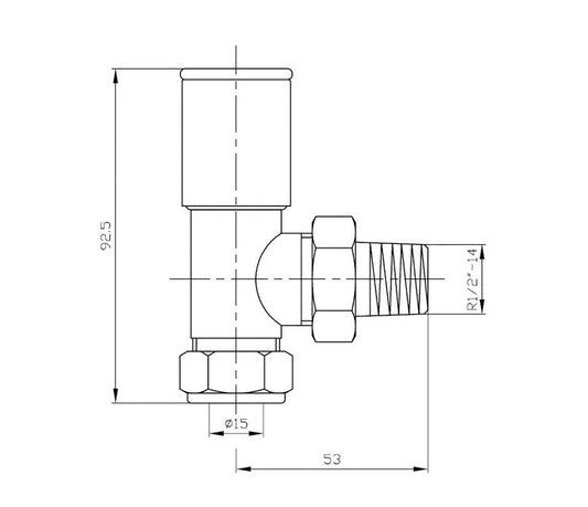 Prima Radiator Valve Pair Angled Round (Chrome)