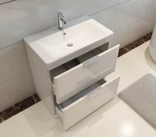 Comet 750 Waterproof Vanity with Ceramic Basin- White