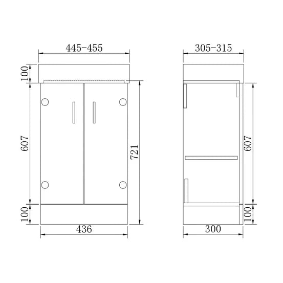Cube 450mm Cloakroom Unit and basin - Anthracite Grey Gloss