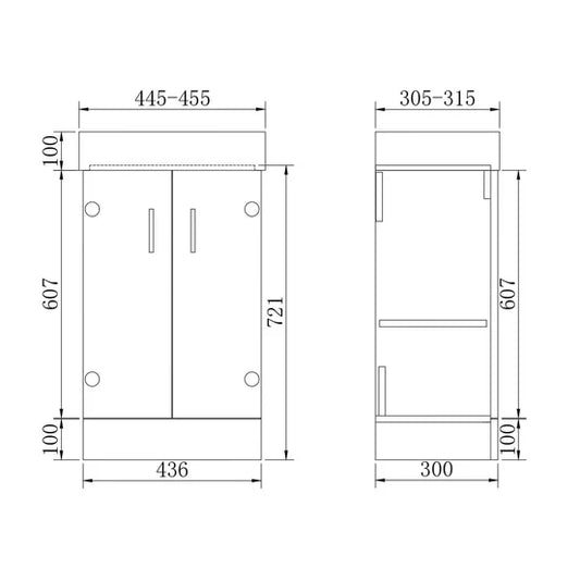 Cube 450mm Cloakroom Unit and basin - Anthracite Grey Gloss