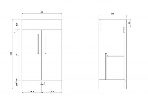 Planet 500mm Vanity Unit and Basin - Gloss White