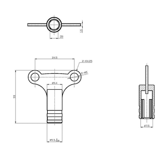 Easy Grip Radiator Bleed Key - Pack of 4 (Brass)