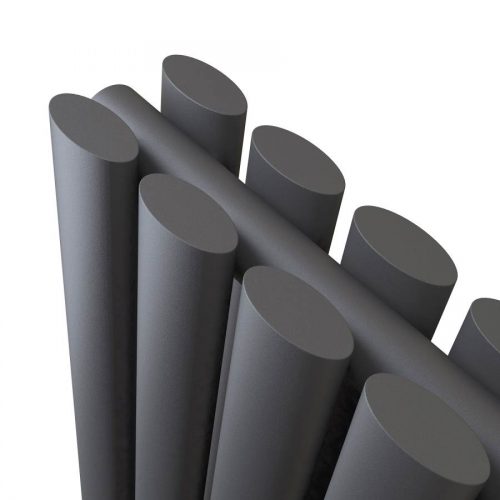 Princia Horizontal Double Oval Panel Radiator Matt Anthracite - 6 Sizes