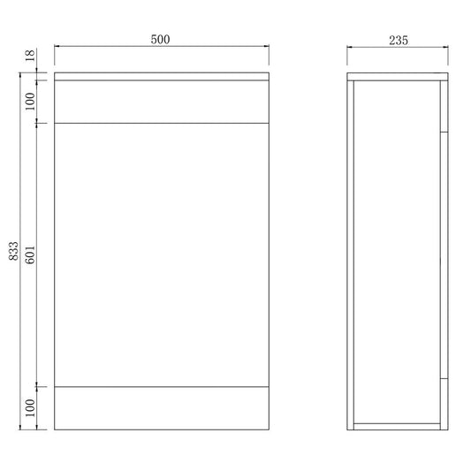 Comet Acubase Waterproof 500mm Toilet Unit - Gloss White