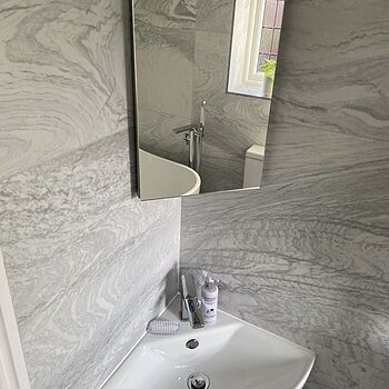 Cornesia 300mm Stainless Steel Corner Mirror Cabinet