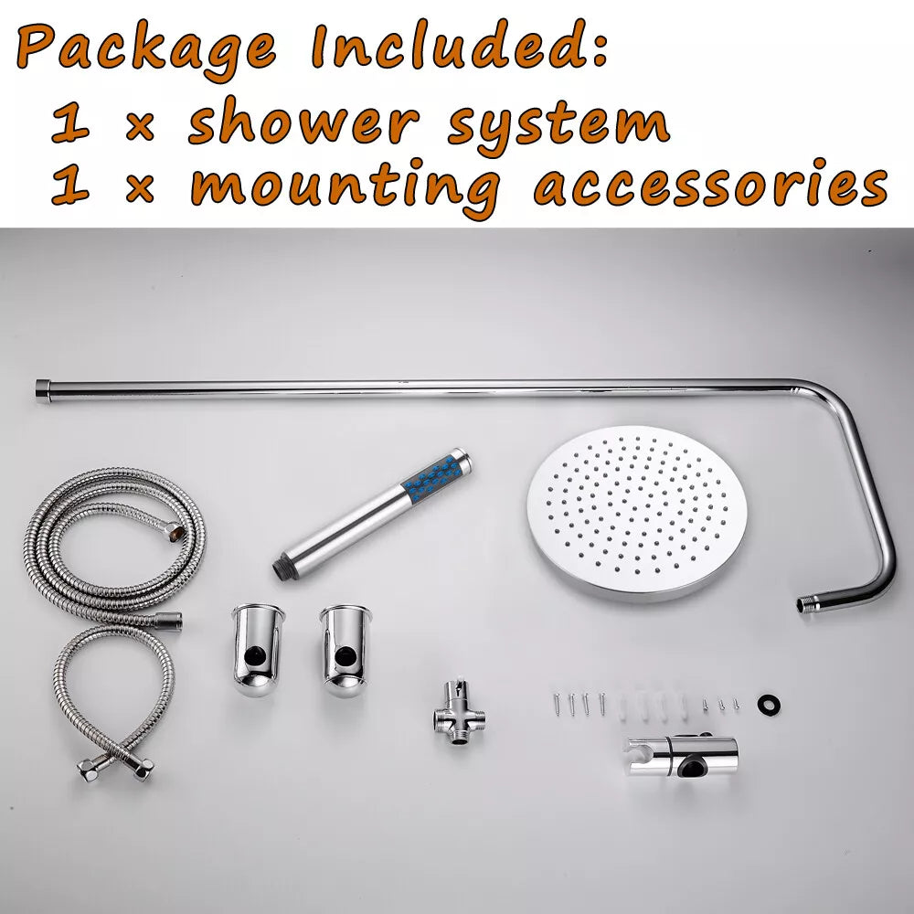 Alpha 2 Way Riser Rail Mixer Kit with Shower Head - Chrome Round