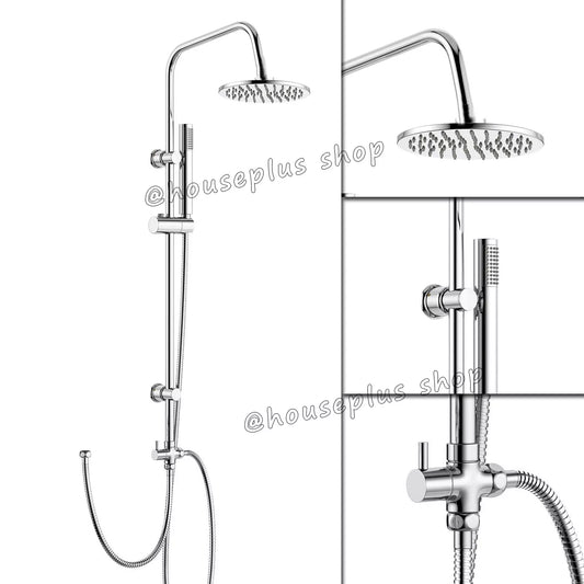 Alpha 2 Way Riser Rail Mixer Kit with Shower Head - Chrome Round