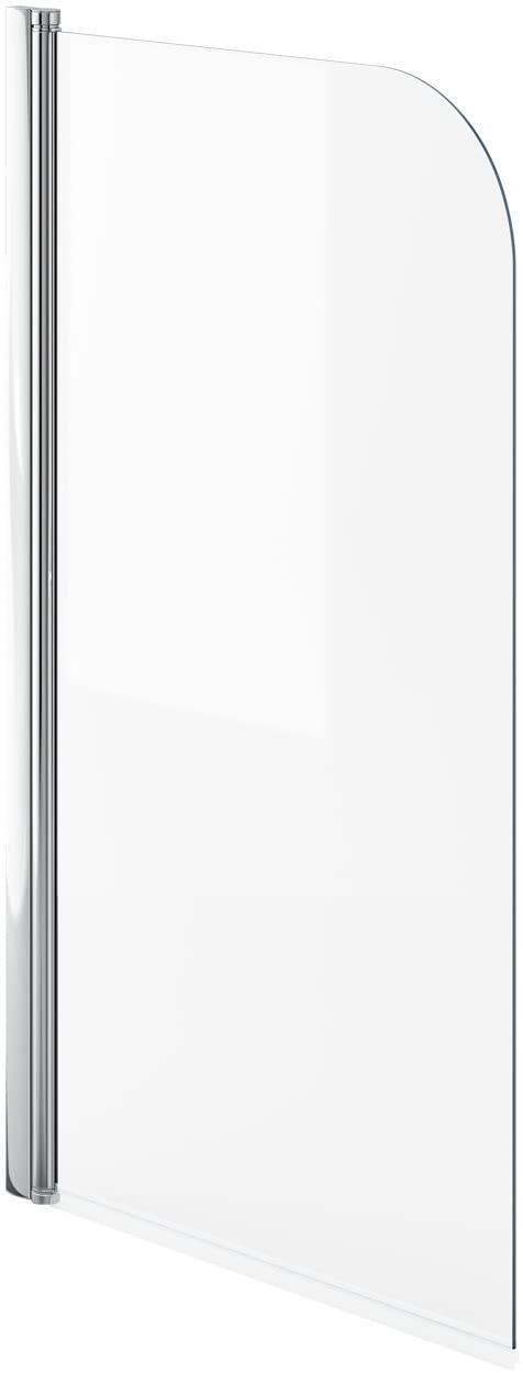 Prima Curved Edge Straight Bath Screen - 1400 x 800mm - Chrome