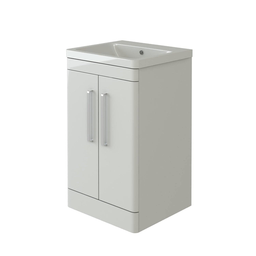 Orion 500 2 Door Floor Standing Vanity Unit With Basin - White