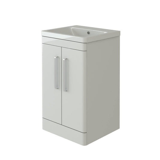 Orion 500 2 Door Floor Standing Vanity Unit With Basin - White