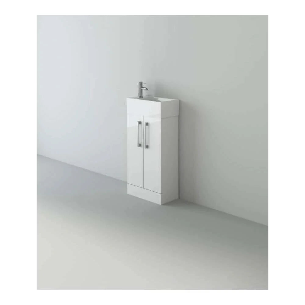 Star 470mm Cloakroom Unit and Basin Gloss White