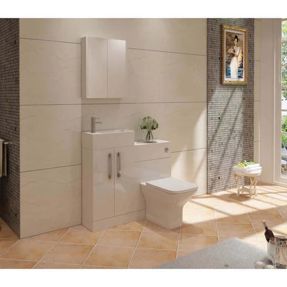 Star 470mm Cloakroom Unit and Basin Gloss White