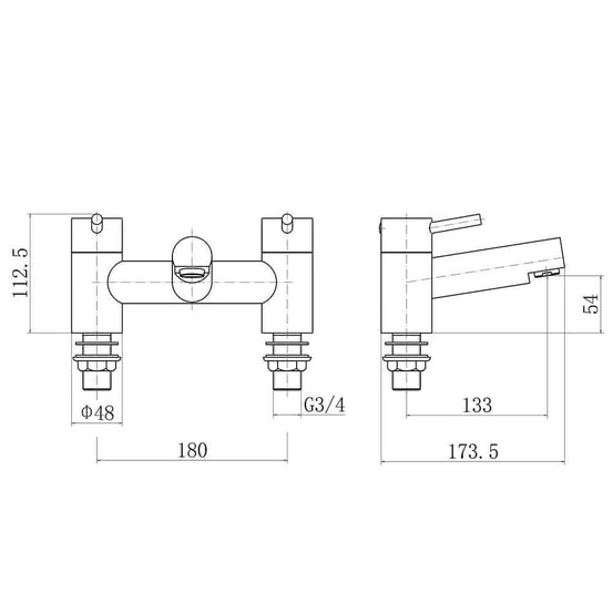 Dixon Round Bath Filler Mixer Tap - 3 Colours