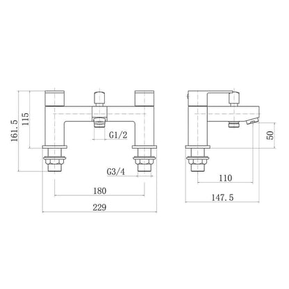Munro Bath Shower Mixer Tap with Kit - 3 Colours