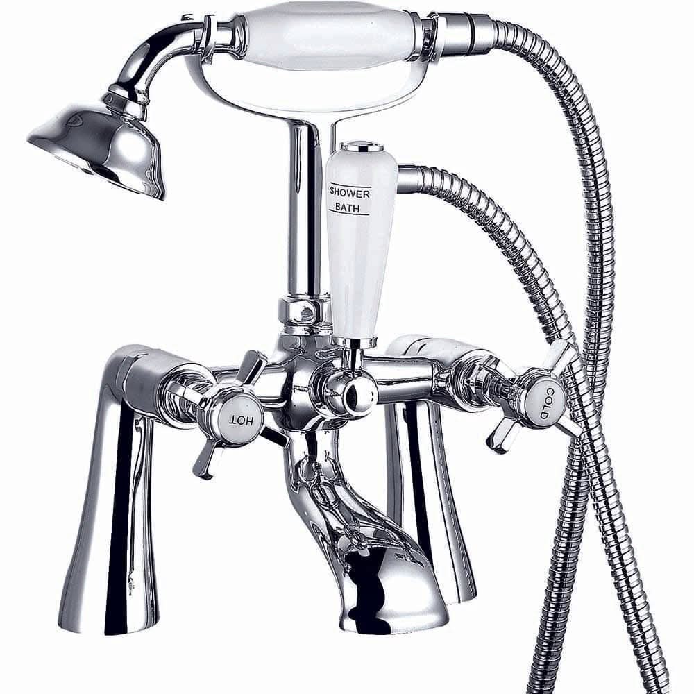 Regency Traditional Bath Shower Mixer Tap with Kit - 3 Colours