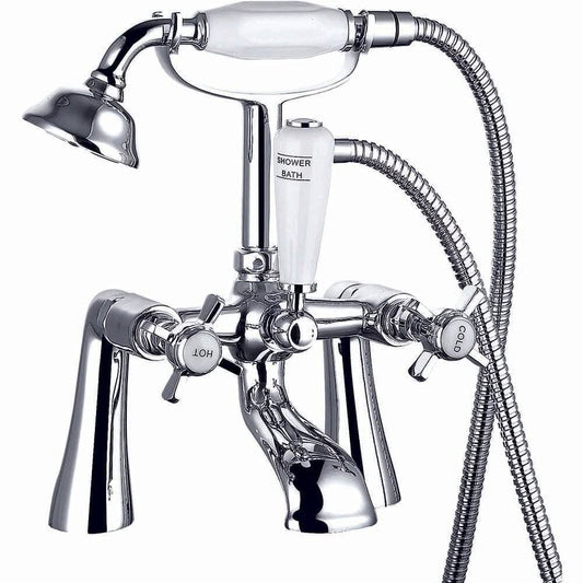 Regency Traditional Bath Shower Mixer Tap with Kit - 3 Colours