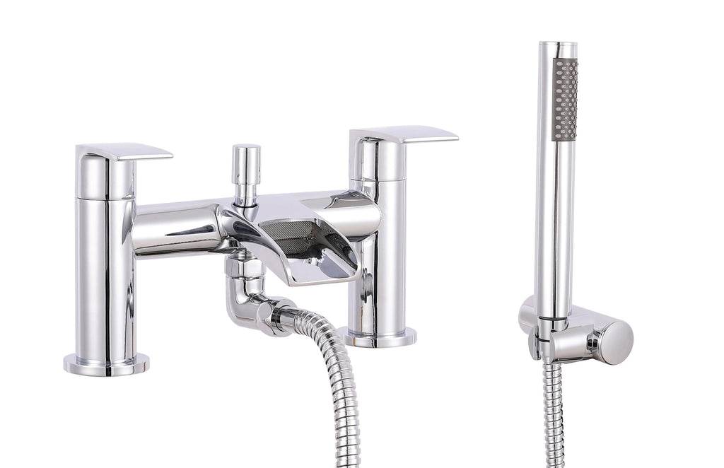 Symphony Round Waterfall Bath Shower Mixer Tap with Kit
