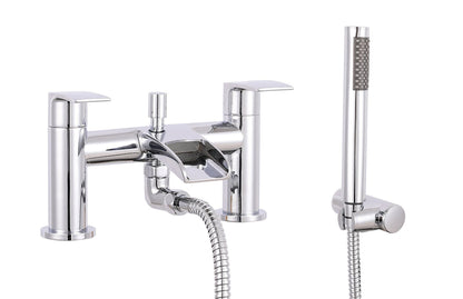 Symphony Round Waterfall Bath Shower Mixer Tap with Kit