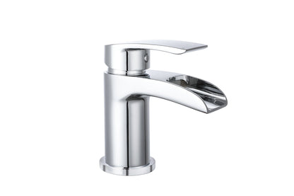 Symphony Round Waterfall Mono Basin Mixer Tap with Waste - 3 Colours