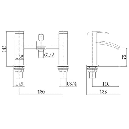 Trace Bath Shower Mixer Tap with Kit - 3 Colours
