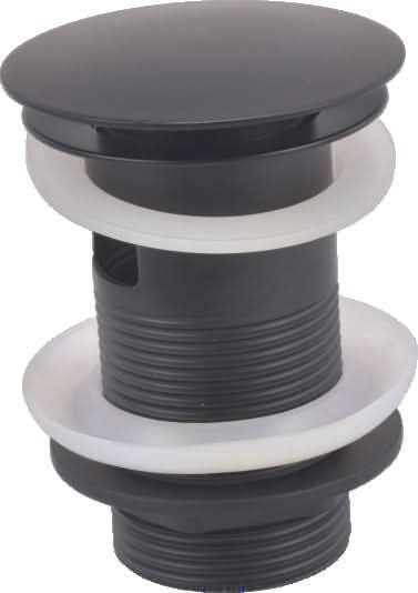 Ideal Slotted Basin Waste Full Dome - Matt Black