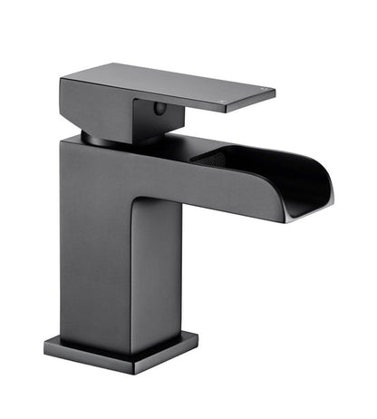 Kelvin Square Waterfall Mono Basin Mixer Tap with Waste - 3 Colours