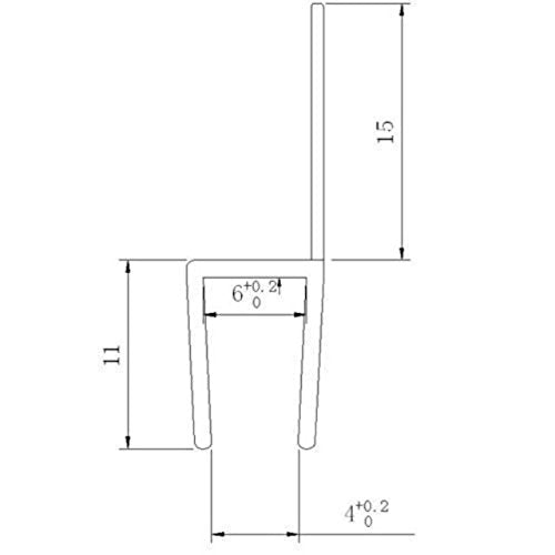 Replacement 900 x 8.6mm (LxW) Bath Screen Seal to fit : (Gap between Bath & Glass = 15mm & Glass thickness 5-6mm