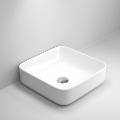 Sophia Soft Square Countertop Basin White 390x390x135mm