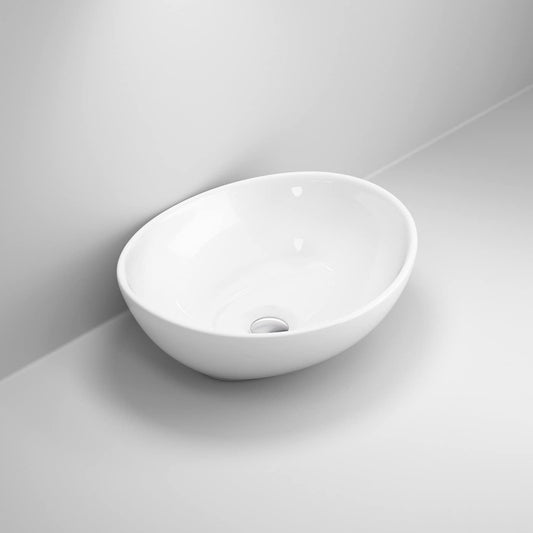 Vienna Oval Countertop Round Bowl Basin White 410x335x140mm