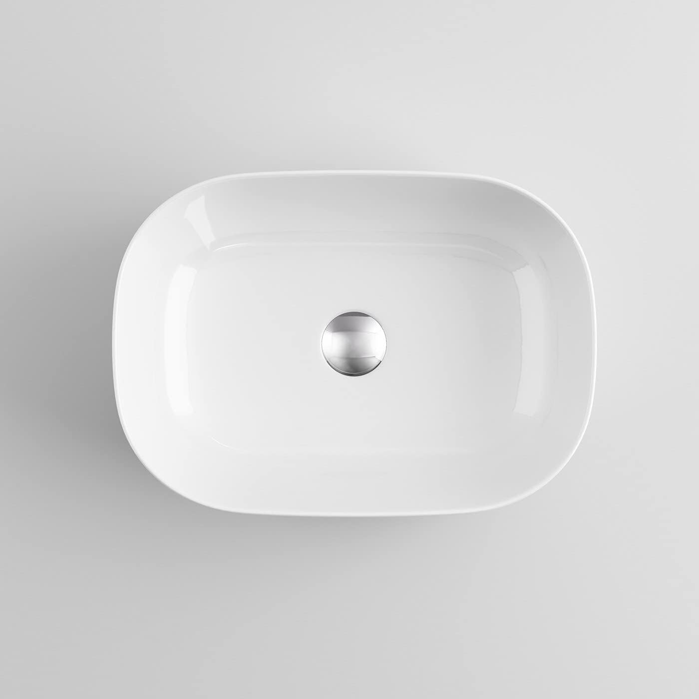 Bonn Curved Countertop Bowl Basin White 465x320x135mm