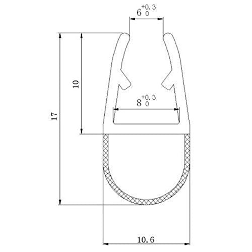 Replacement 900 x 8.6mm (LxW) Bath Screen Seal to fit : (Gap between Bath & Glass = 7mm & Glass thickness 6-8mm
