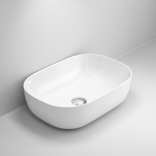 Bonn Curved Countertop Bowl Basin White 465x320x135mm