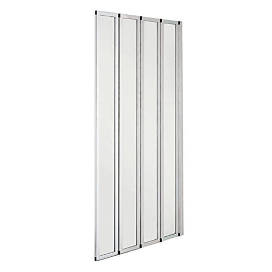 Compact 4-Fold Concertina Bath Screen - 1400x800mm - Chrome