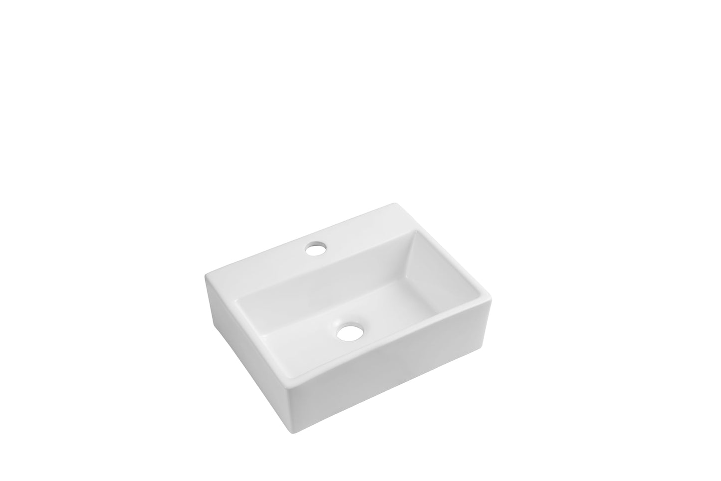 Pretoria Square Ceramic Cloakroom Basin White Wall Hung 390x310x115mm