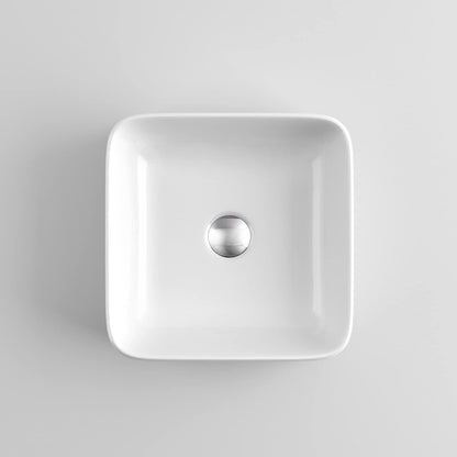 Sophia Soft Square Countertop Basin White 390x390x135mm