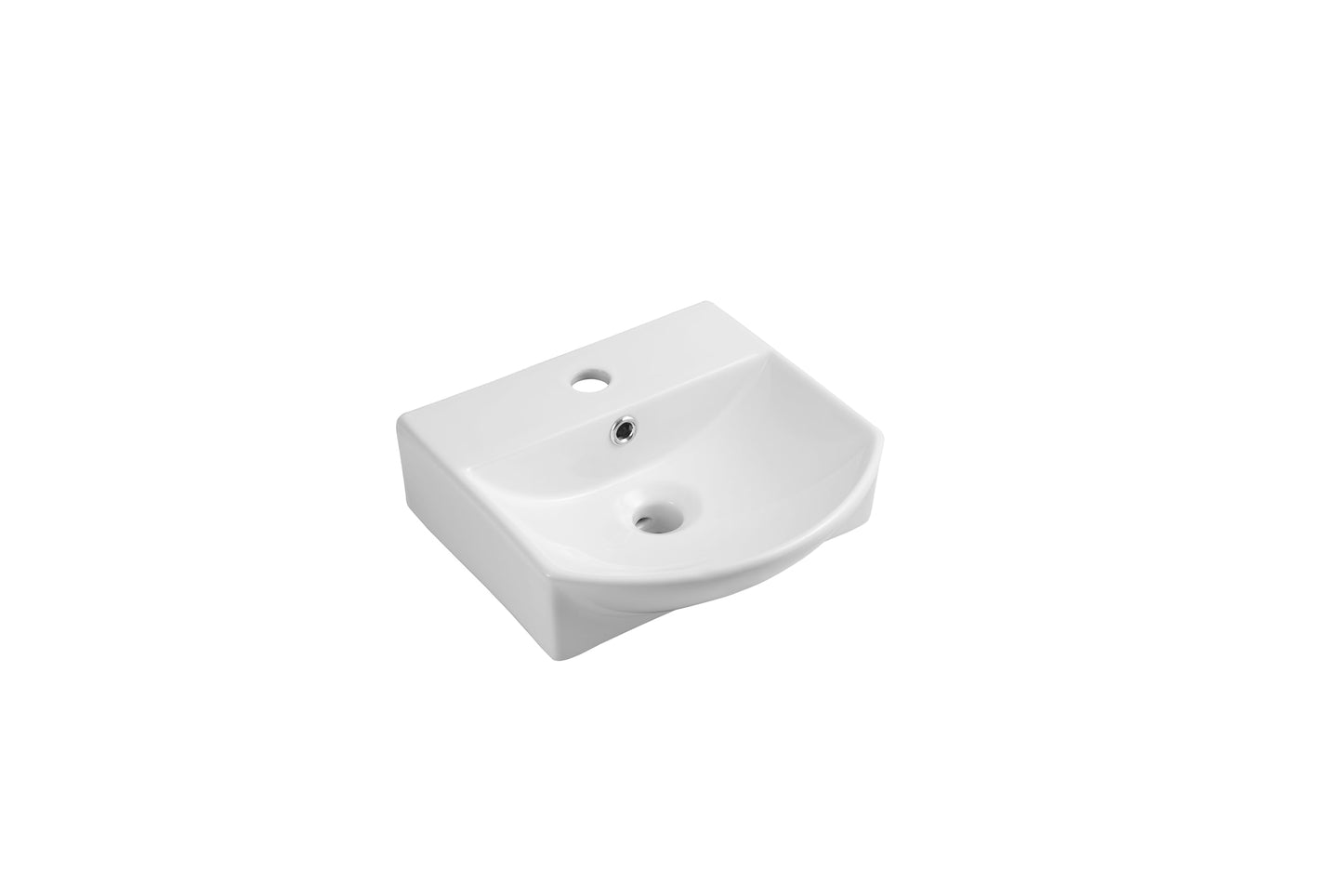 Pilsen Wall Hung Curved Counter Top Ceramic Wash Basin White 350x350x120mm
