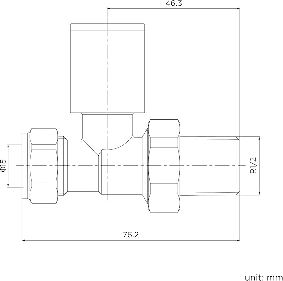 Prima Radiator Valve Pair Straight Round (Anthracite)