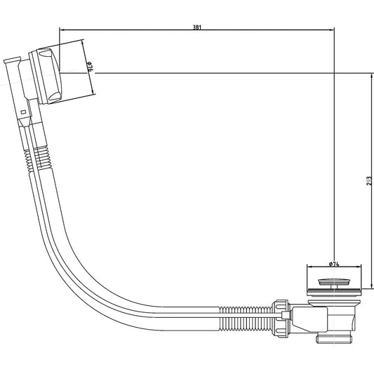 Round Pop Up Bath Waste With Overflow
