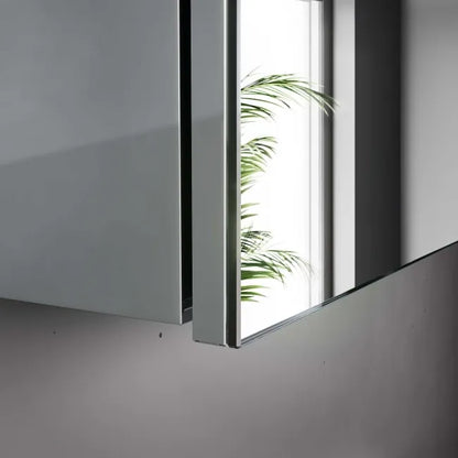 Delphi 600 x 400mm Stainless Steel Bathroom Mirror Cabinet Single Door