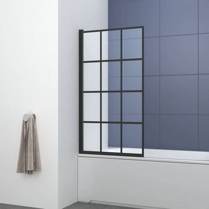 Boxa Black Crittall Bath Screen 1400x800mm