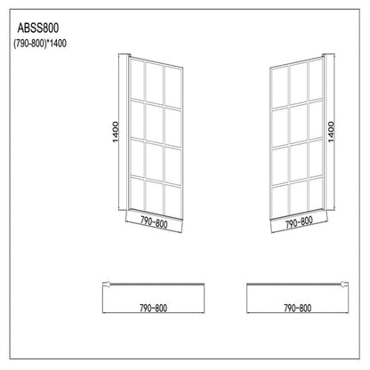 Boxa Black Crittall Bath Screen 1400x800mm
