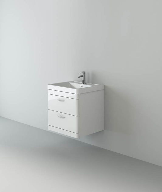 Apollo 600 Wall Hung Unit and Polymarble Basin White