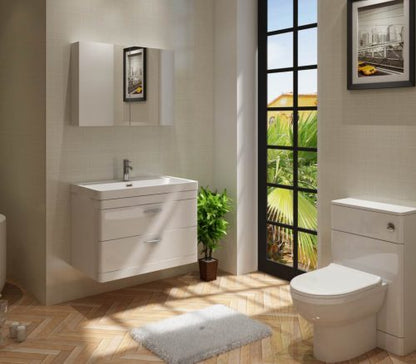 Apollo 700 Wall Hung Unit and Polymarble Basin White