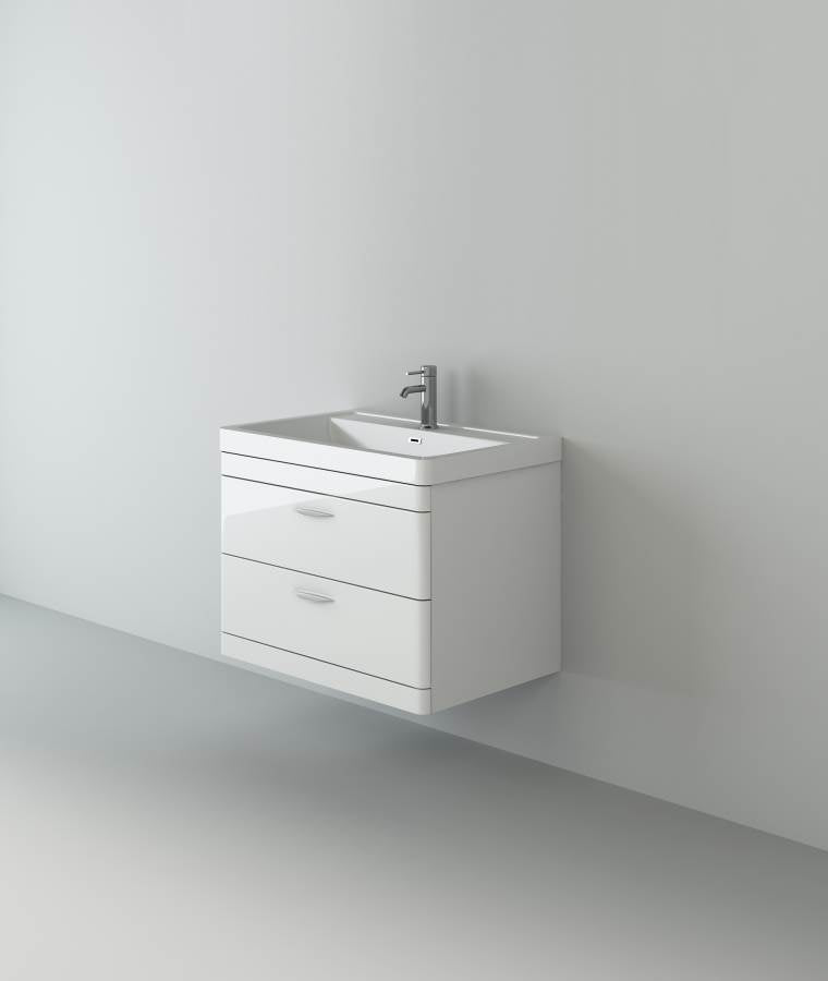 Apollo 700 Wall Hung Unit and Polymarble Basin White