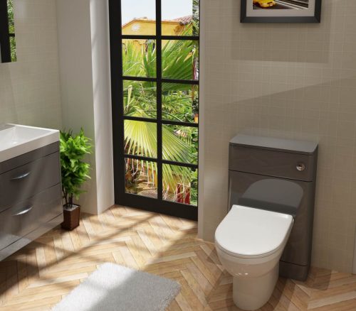 Apollo 700 wall hung Unit and Polymarble Basin Grey Gloss