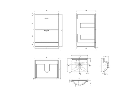 Apollo 600 FS Unit And Ceramic Basin Grey Gloss